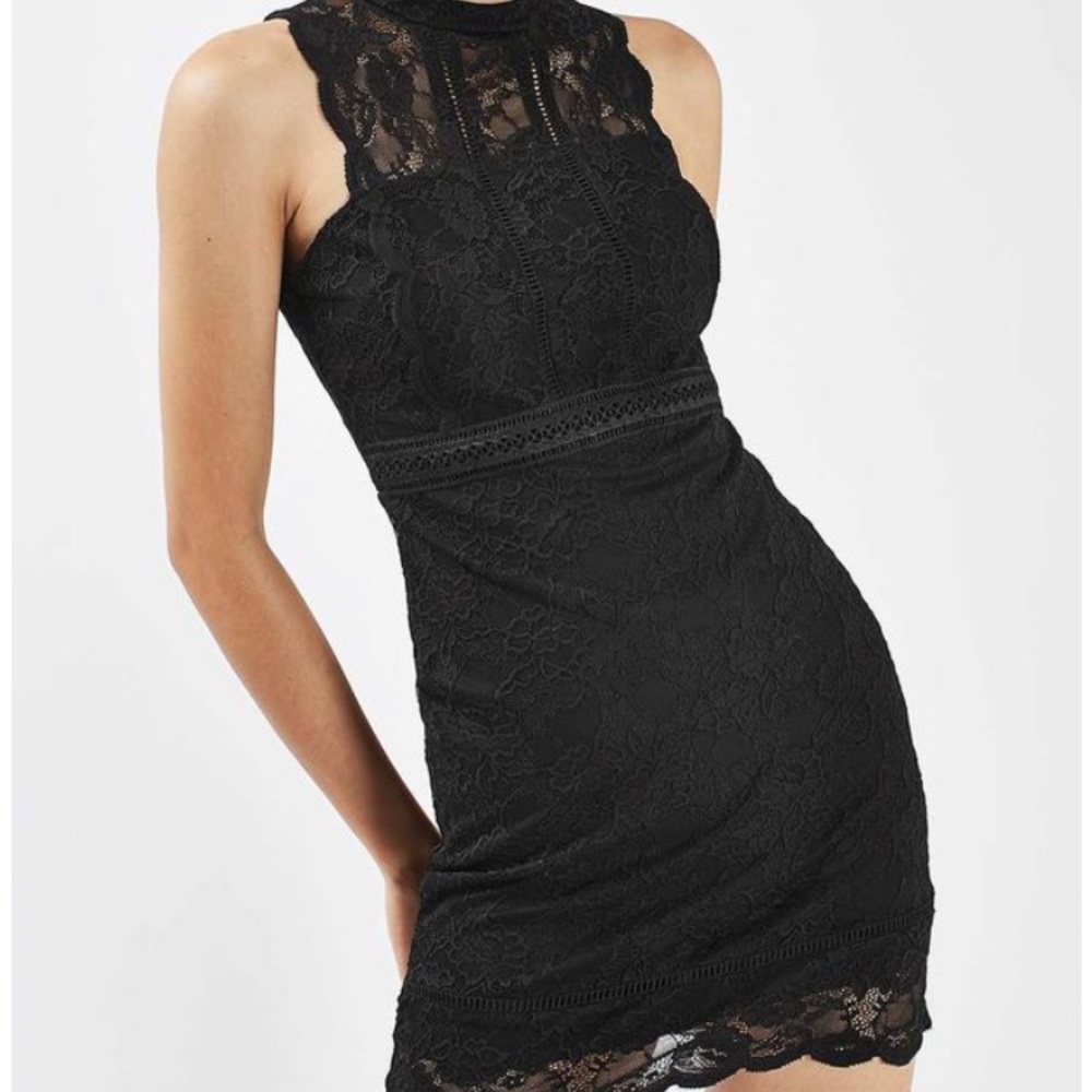 Top Shop Black Lace Cocktail Dress